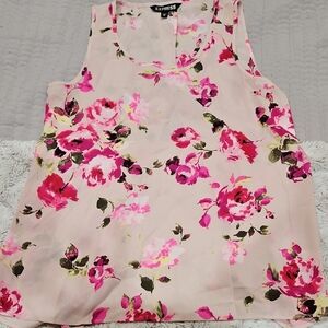 Express Pink Floral Sleeveless Blouse